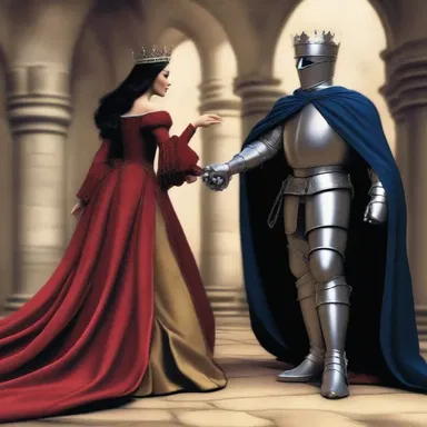 The wicked queen demeaningly mocked the noble knight for his feeble attempts to defeat her.