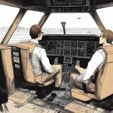 In the novel, the protagonist sat nervously in the cockpit as he prepared for takeoff.