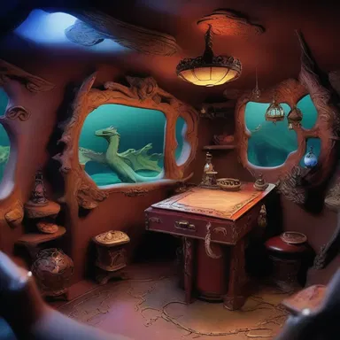The enchanted cockpit of the dragon's lair was adorned with treasures and magical artifacts.