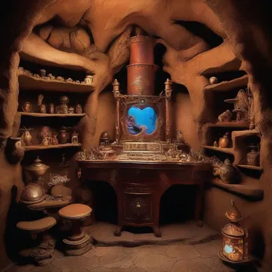 The enchanted cockpit of the dragon's lair was adorned with treasures and magical artifacts.