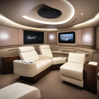 The modern and sleek design of the house included a unique feature: a small cockpit equipped with seating and a projector, perfect for a private home theater experience.