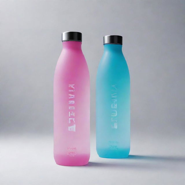 A visually striking poster for a brand called 'HydrX' with sleek and elegant water bottle designs creatively arranged, complemented by the tagline 'Elevate Your Hydration Experience. HydrX – Where Style Meets Hydration' positioned with sophistication.