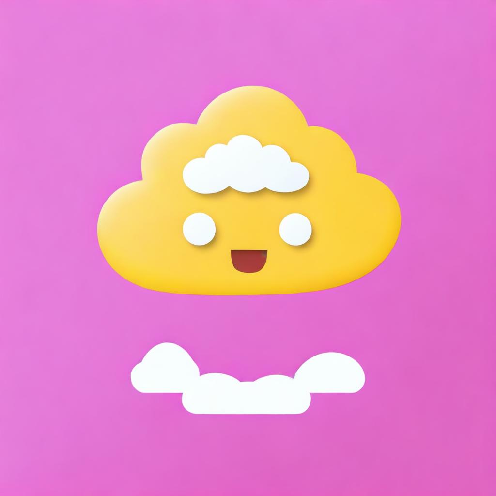 Generate an image of an app icon that looks like a cloud with various emojis floating in the background.