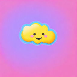 Generate an image of an app icon that looks like a cloud with various emojis floating in the background.