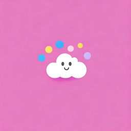 Generate an image of an app icon that looks like a cloud with various emojis floating in the background.