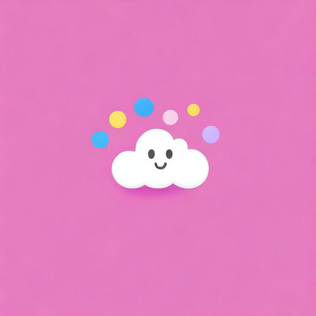 Generate an image of an app icon that looks like a cloud with various emojis floating in the background.