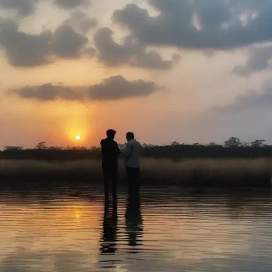 The film director chose to shoot the final scene at dusk, capturing the beautiful hues of the sky as the sun went down.