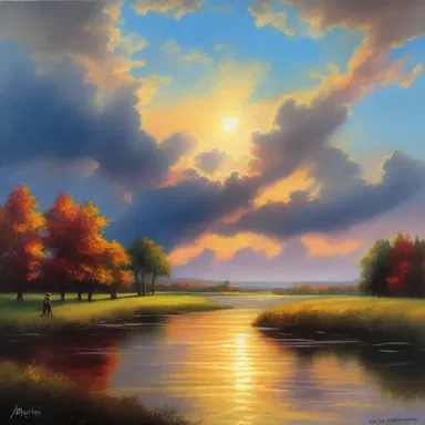 The artist captured the beauty of the dusking sky in their painting.