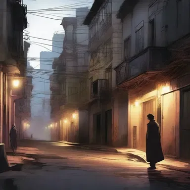 In the novel, the protagonist wandered through the deserted streets at dusk.