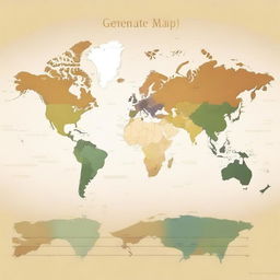 Generate a world map in simple, natural colors