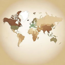 Generate a world map in simple, natural colors