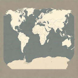 Generate a world map in simple, natural colors