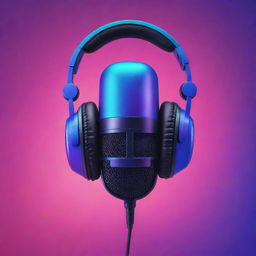 A vibrant and engaging YouTube profile picture featuring a cool stylized microphone and headphones on a bold, gradient background.