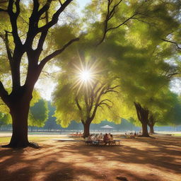 A hot Indian summer day with a clear blue sky