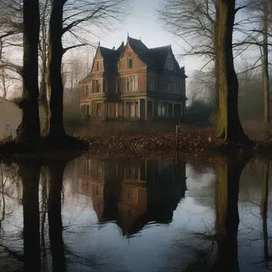 The horror movie takes place in a haunted mansion situated near the thalweg of an eerie river, with the main characters discovering its dark secrets.