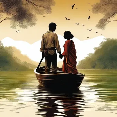 In the romantic novel, the star-crossed lovers meet by chance on a boat trip along the thalweg of a river that separates their warring countries.