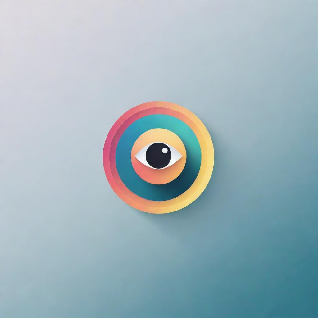 Design a unique, eye-catching logo with a mix of modern and classical elements. Include a mixture of interesting geometric shapes that are layered and color gradient filled.