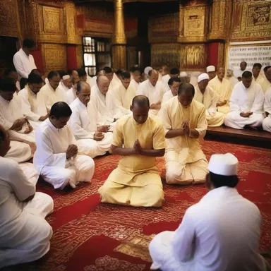 During religious ceremonies, the flurry of prayers and chants created an atmosphere of devotion and spirituality.