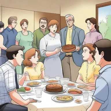 The protagonist's unexpected revelation at the family gathering caused a flurry of embarrassment.