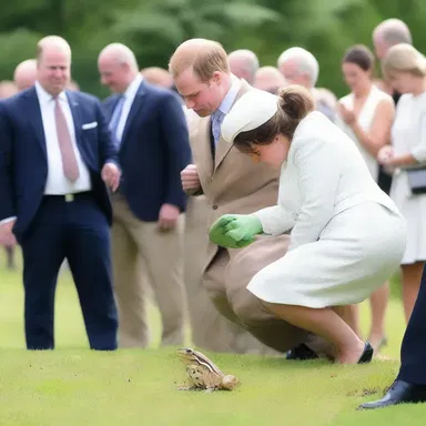 The magical mishap caused a flurry of embarrassment as the prince suddenly turned into a frog during a royal event.
