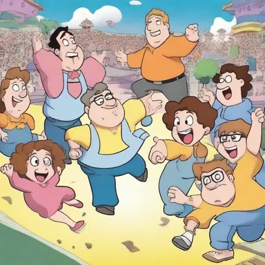 In the animated series, the characters flurry around the screen, creating a sense of chaos and excitement.