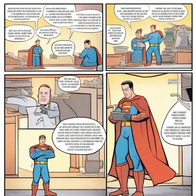 In the comic strip, the character always glams up before going on a mission to save the day.