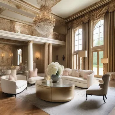 The designer used elegant materials and luxurious decorations to glam up the interior of the mansion.
