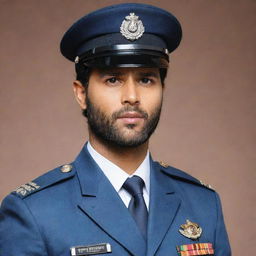 Vijay Devarakonda, the South Indian actor, perfectly suited up in a police officer's uniform, radiating authority and commitment