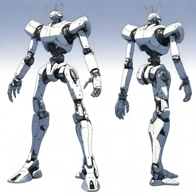In the anime series, the robotic characters have the ability to transform their limbs into various shapes, including perpendicularity for precise movements.