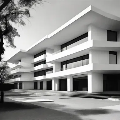 The clean lines and precise perpendicularity of the modernist architecture gave the building a sense of elegance and sophistication.