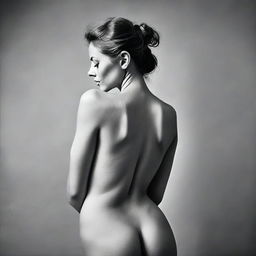 Create an artistic and tasteful image of a topless woman