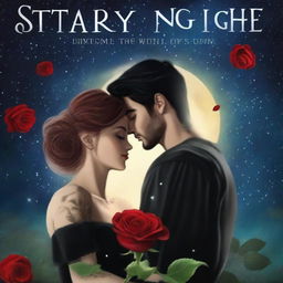 A dark romance book cover titled 'Starry Night with You'