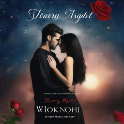 A dark romance book cover titled 'Starry Night with You'