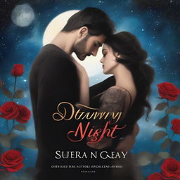 A dark romance book cover titled 'Starry Night with You'