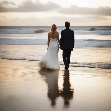 The crustaceous waves gently caressed the shore, creating a romantic atmosphere for the couple's evening stroll.