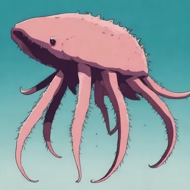 One of the main characters in the anime series is a crustaceous creature from the deep sea.