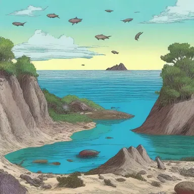 During the Paleozoic era, Earth was inhabited by various crustaceous species that dominated the oceans.