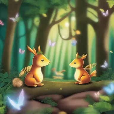In the enchanted forest, mythical creatures flitted through the trees, filling the air with a magical buzzing sound.