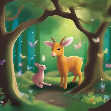 In the enchanted forest, mythical creatures flitted through the trees, filling the air with a magical buzzing sound.