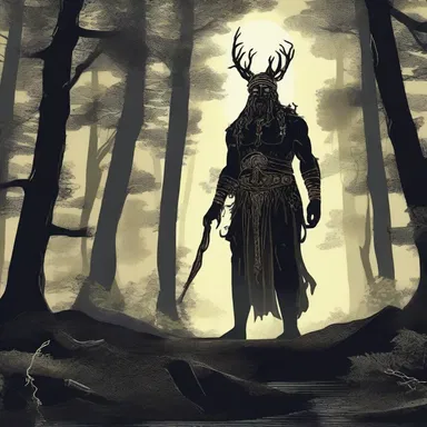 The mythological god used his powerful spotlight to guide travelers through the dark forest.