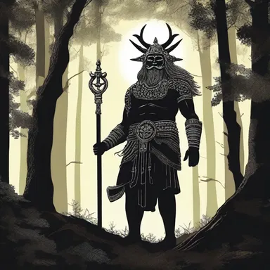 The mythological god used his powerful spotlight to guide travelers through the dark forest.