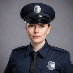 A respectable portrait of the user confidently wearing a professional police uniform, exemplifying authority and dedication