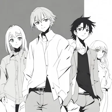 The characters in this anime are drawn primitively, with exaggerated features and minimalistic details.