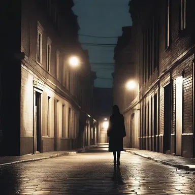 As she walked down the dimly lit street, she couldn't help but feel like a sentry guarding her heart against potential heartbreak.