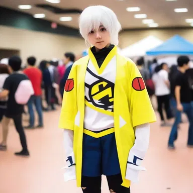 The cosplayer used starch to stiffen the fabric of their anime-inspired costume.