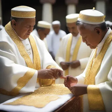In some religious ceremonies, the priests use starch to stiffen the sacred garments.