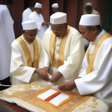 In some religious ceremonies, the priests use starch to stiffen the sacred garments.