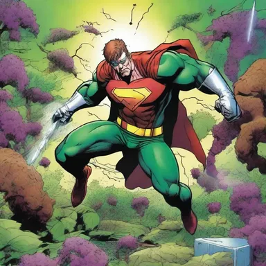 In the latest issue of the superhero comic book, the protagonist fights off the evil villains, using brambles as an unexpected weapon.