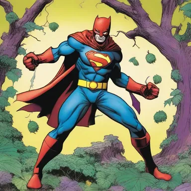 In the latest issue of the superhero comic book, the protagonist fights off the evil villains, using brambles as an unexpected weapon.