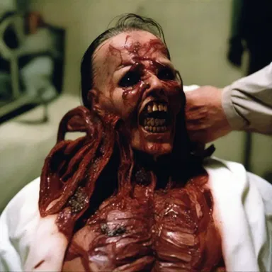 The horror movie depicted a gruesome scene where the antagonist slowly peeled off a layer of corium from their victim's skin.